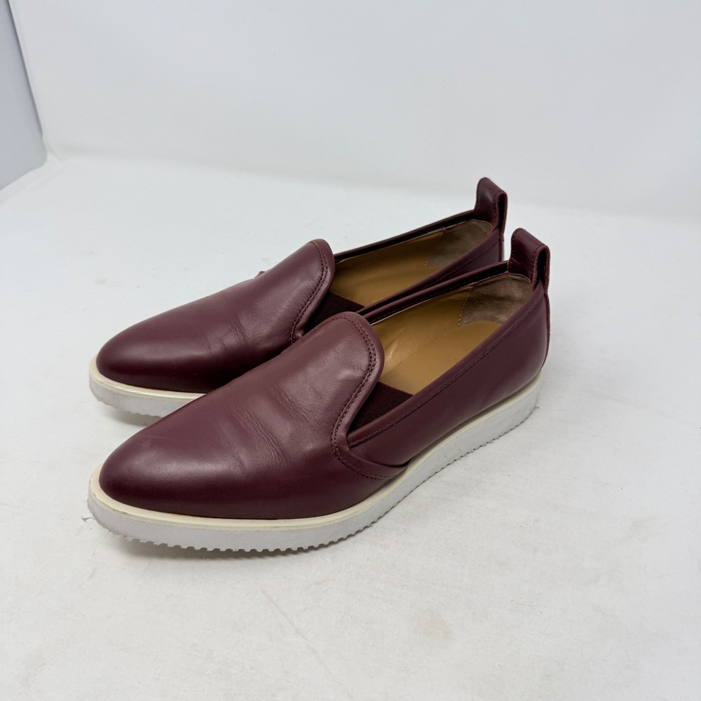 Everlane Street Shoe Burgundy Leather Pointed Toe Platform Slip On‎ Size 6.5 - Picture 9 of 9